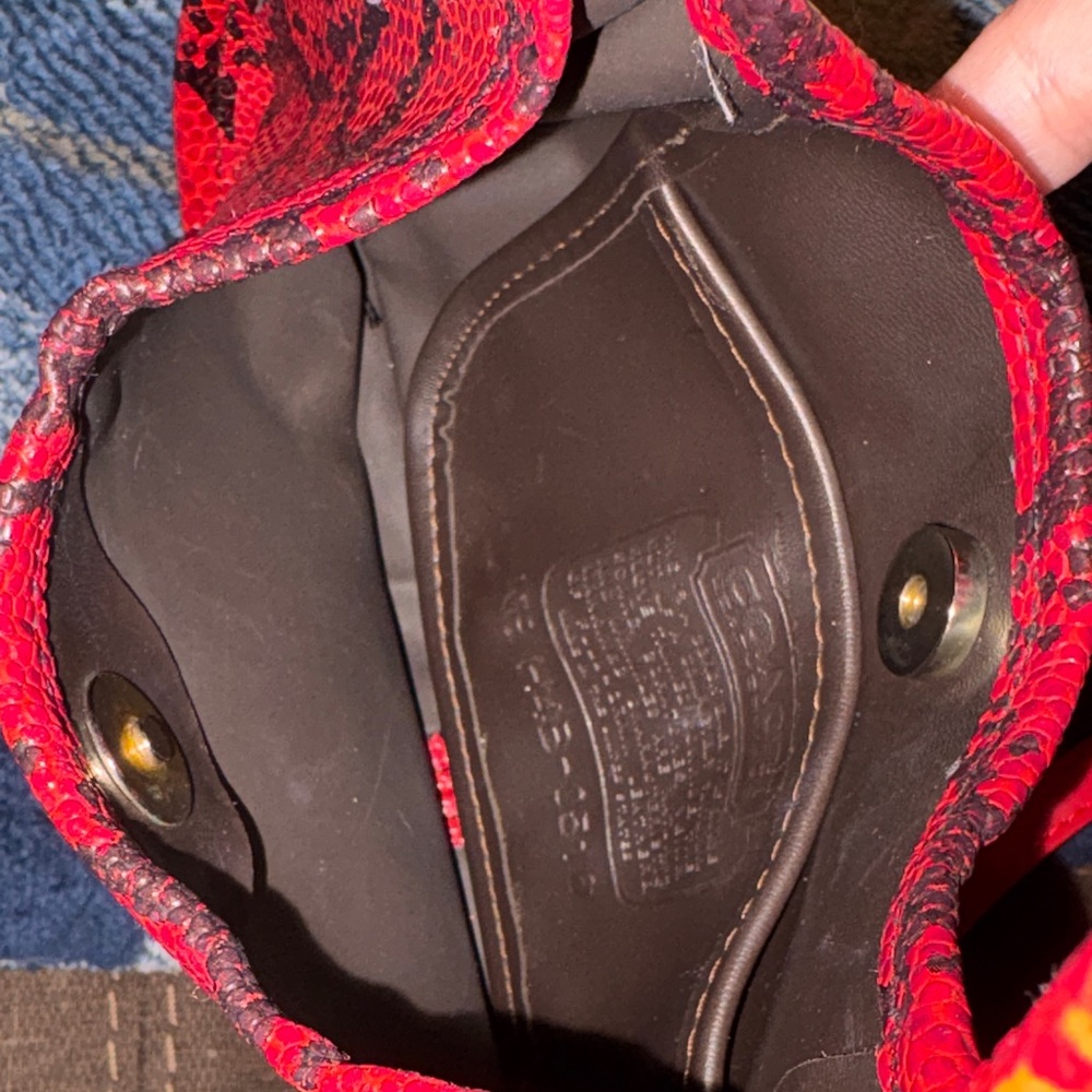 Red Snake Print Coach Women's Bag Y2K - Picture 3 of 5